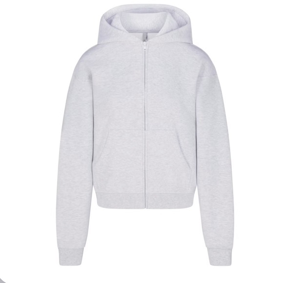 SKIMS Sweaters - SKIMS Classic Zip Up Hoodie Size XXS Light Heather Grey Oversized Cozy Neutral